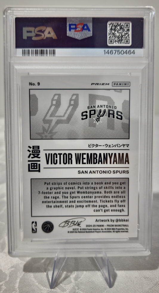 2024 Panini Prizm Manga Victor Wembanyama #9 PSA 8 Rookie SSP Spurs