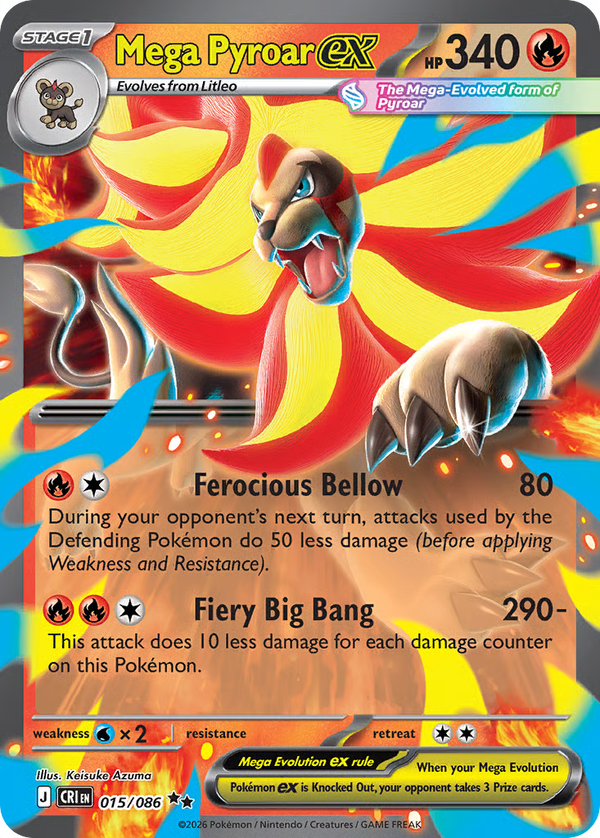 #15-MEGA PYROAR EX / Holo