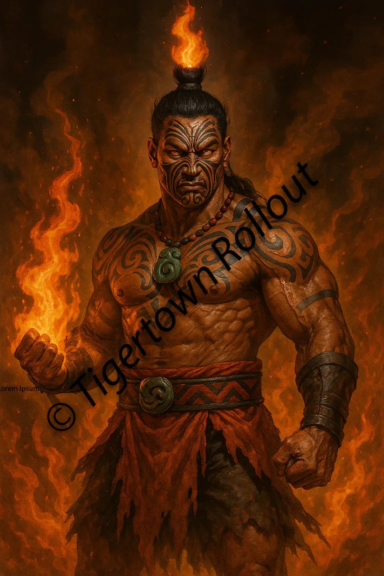 Māori Inspired Mythological Digital Artwork – Fantasy Character Art