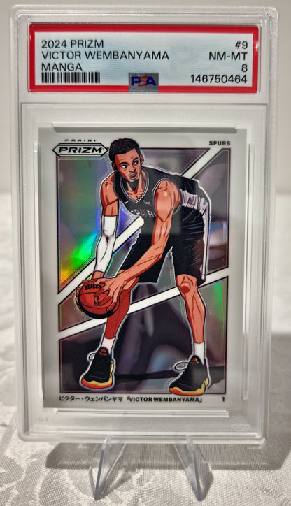 2024 Panini Prizm Manga Victor Wembanyama #9 PSA 8 Rookie SSP Spurs