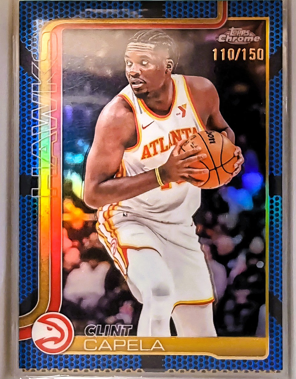 2025-26 Topps Chrome NBA Blue Basketball Refractor #81 Clint Capela /150