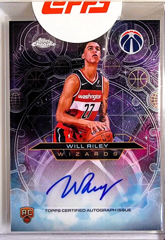 2025-26 Topps Chrome NBA Chromograph Autograph Rookie Card – Will Riley RC