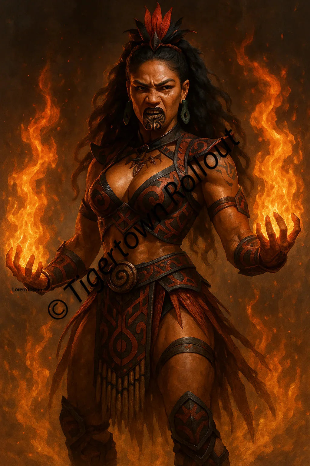 Māori Inspired Mythological Digital Artwork – Fantasy Character Art