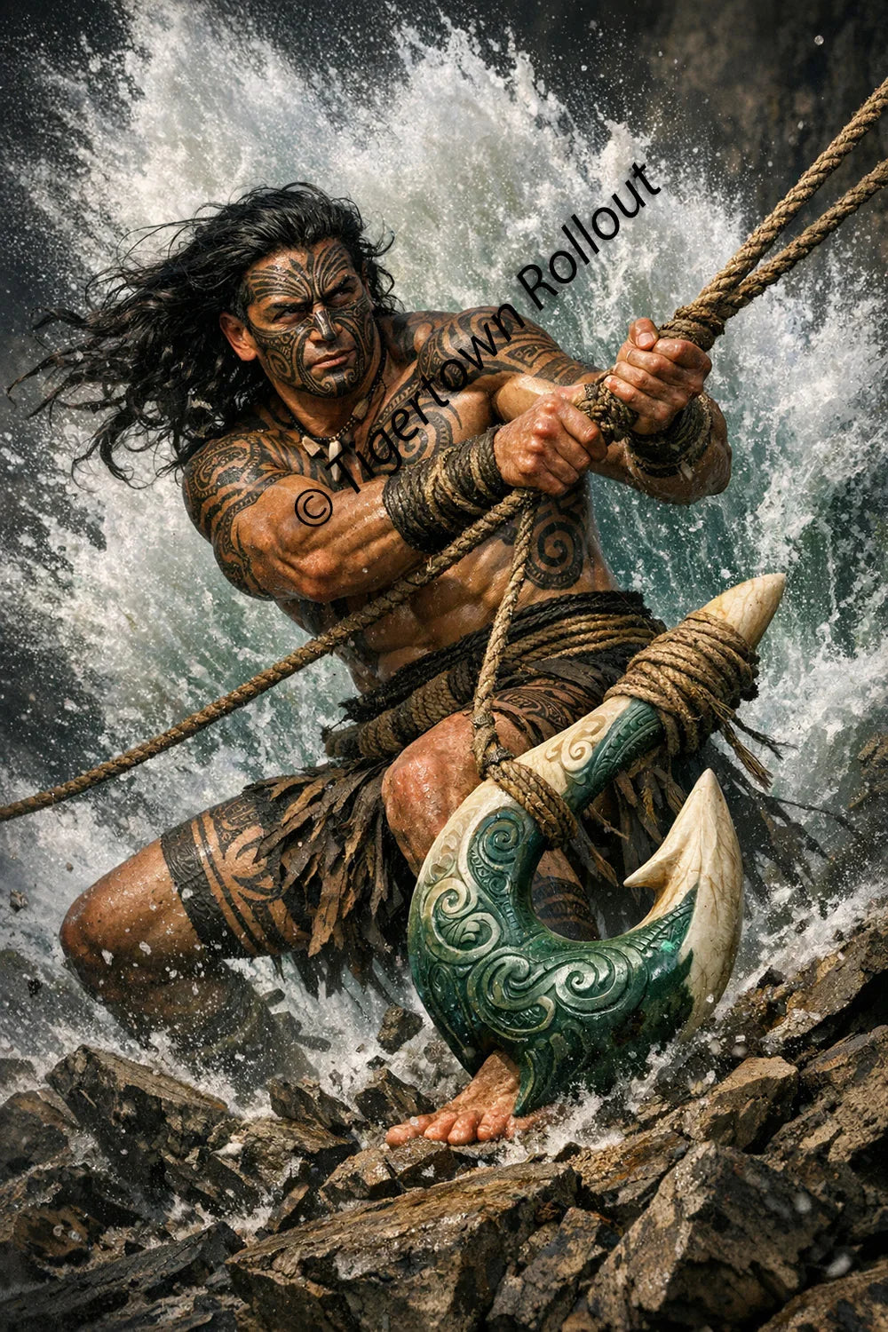 Māori Inspired Mythological Digital Artwork – Fantasy Character Art