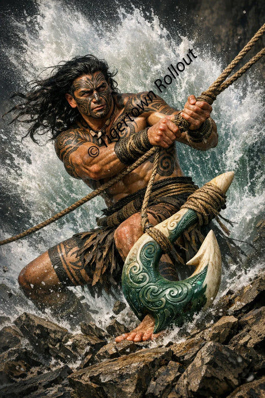 Māori Inspired Mythological Digital Artwork – Fantasy Character Art
