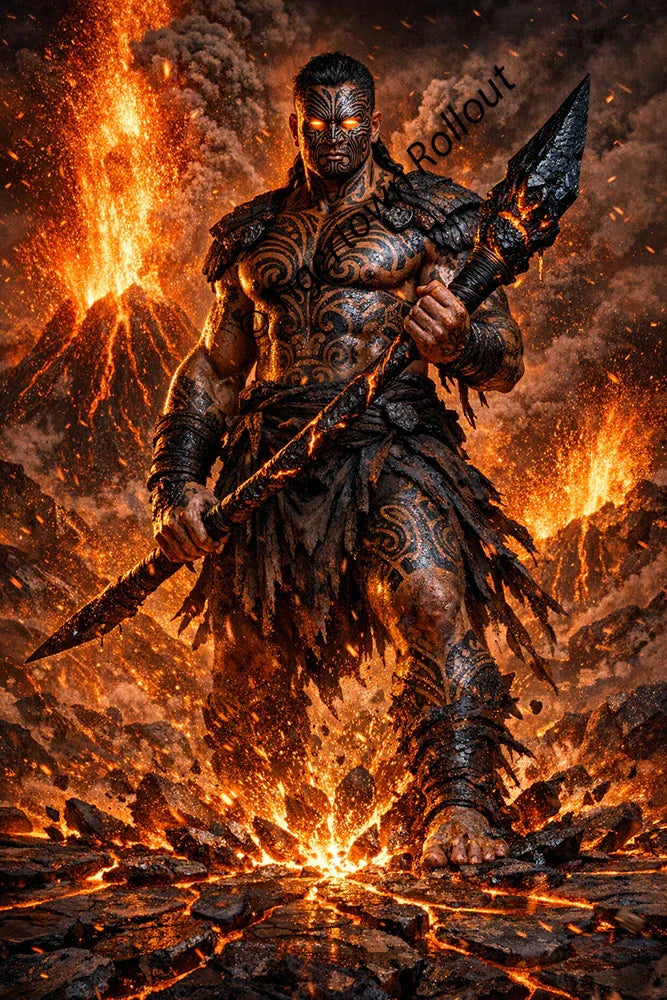 Māori Inspired Mythological Digital Artwork – Fantasy Character Art