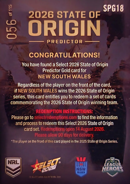 2026 State of Origin Predictor #056 Isaah Yeo – NSW Blues