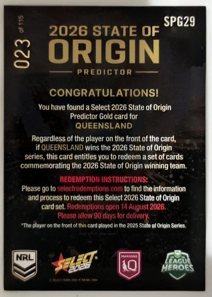2026 State of Origin Predictor #023 Moeaki Fotuaika – Queensland Maroons