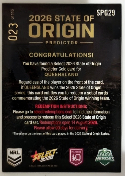 2026 State of Origin Predictor #023 Moeaki Fotuaika – Queensland Maroons