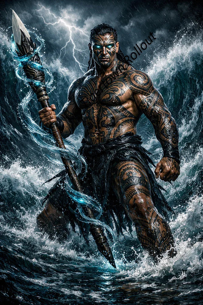 Māori Inspired Mythological Digital Artwork – Fantasy Character Art