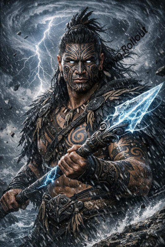 Māori Inspired Mythological Digital Artwork – Fantasy Character Art
